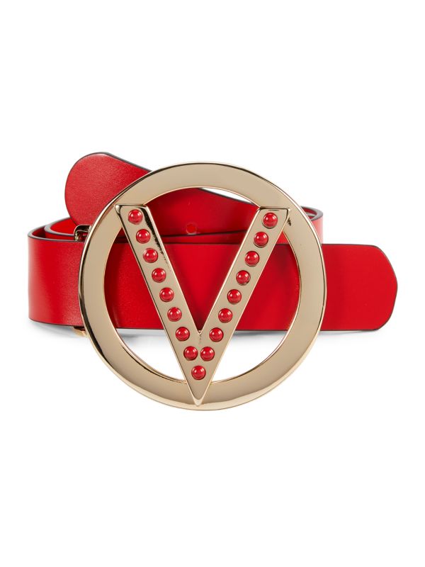Кожаный ремень с логотипом Giusy Valentino By Mario Valentino
