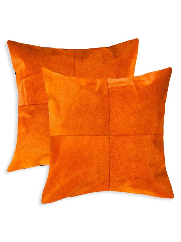 Набор квадратных подушек Torino из 2-х квадратных подушек из воловьей кожи Natural