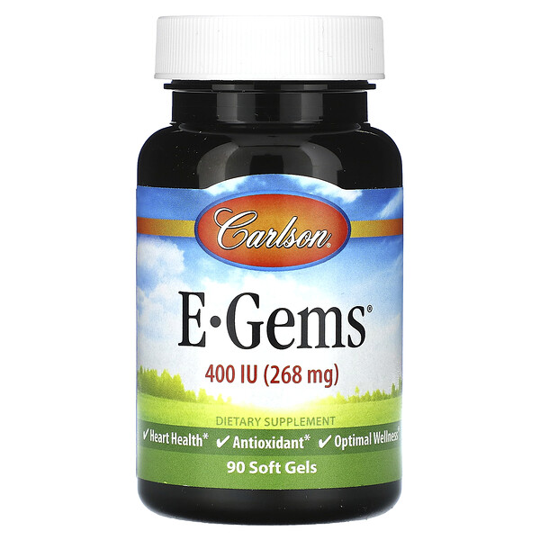 E-Gems, 268 мг (400 МЕ), 90 мягких таблеток Carlson