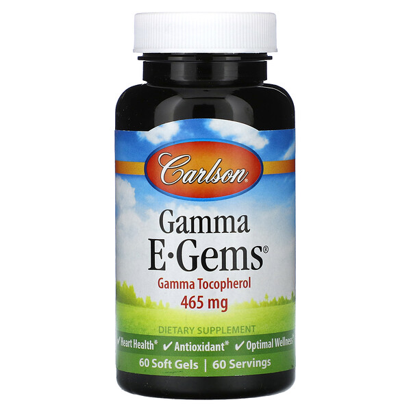 Gamma E-Gems, 465 мг, 60 мягких таблеток Carlson