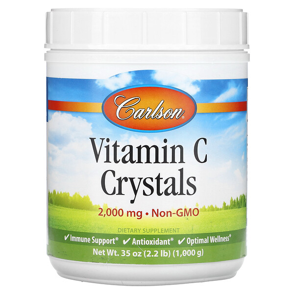 Vitamin C Crystals, 2,000 mg, 2.2 lb (Фунты) (1,000 g) Carlson