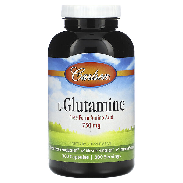 L-глутамин, 750 мг, 300 капсул Carlson