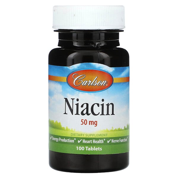 Ниацин - 50 мг - 100 таблеток - Carlson Carlson