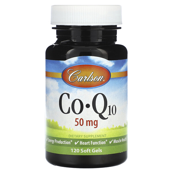 CoQ10, 50 мг, 120 мягких таблеток Carlson
