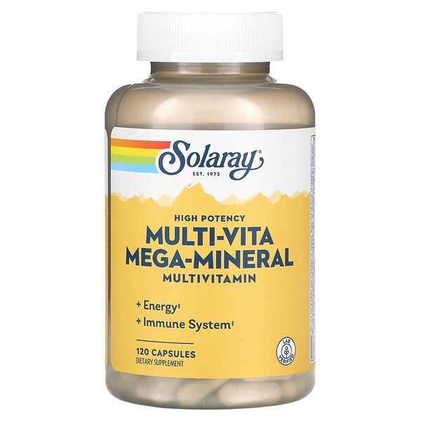 High Potency Multi-Vita Mega-Mineral, мультивитамины, 120 капсул Solaray