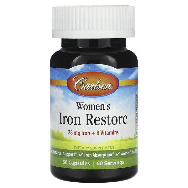 Женское восстановление с железом - 28 мг - 60 капсул - Carlson Carlson