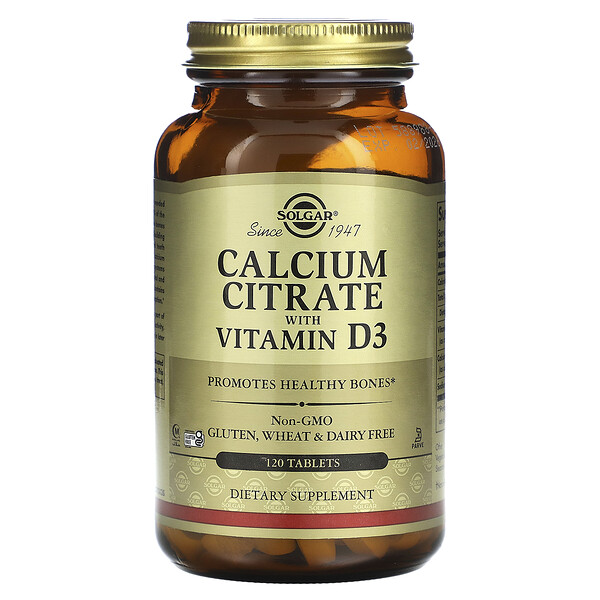 Calcium Citrate with Vitamin D3, 120 Tablets (Таблетки) Solgar