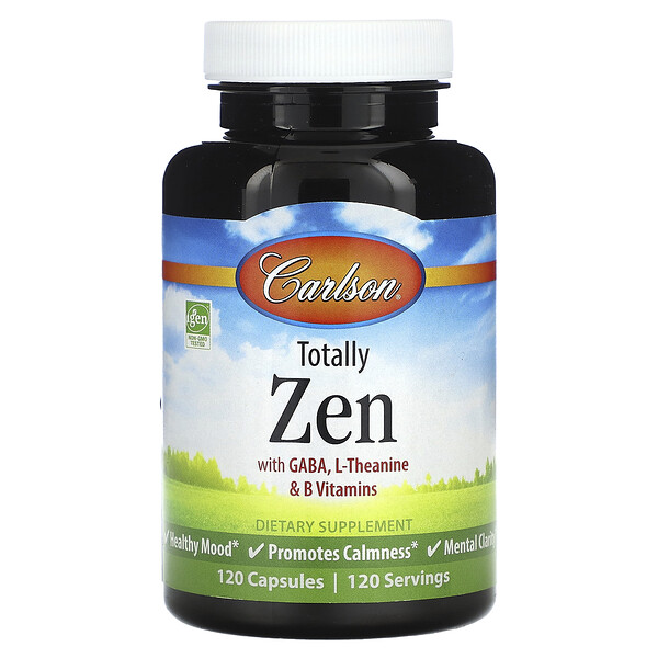 Totally Zen with GABA, L-Theanine & B Vitamins, 120 Capsules (Капсулы) Carlson