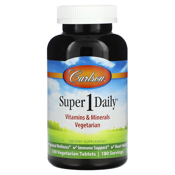 Super 1 Daily, 180 вегетарианских таблеток Carlson