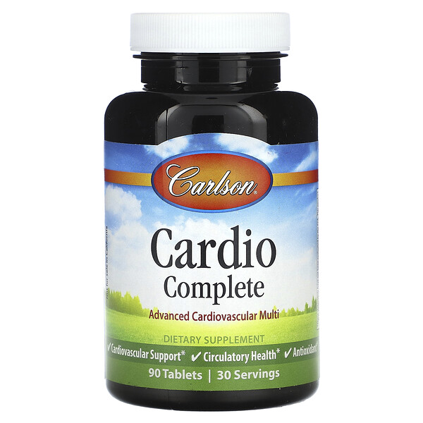 Cardio Complete, Улучшенная кардиоваскулярная формула - 90 таблеток - Carlson Carlson