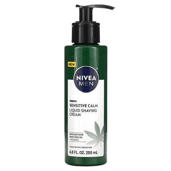 Men, Liquid Shaving Cream, Sensitive Calm, 6.8 fl oz (200 ml) Nivea
