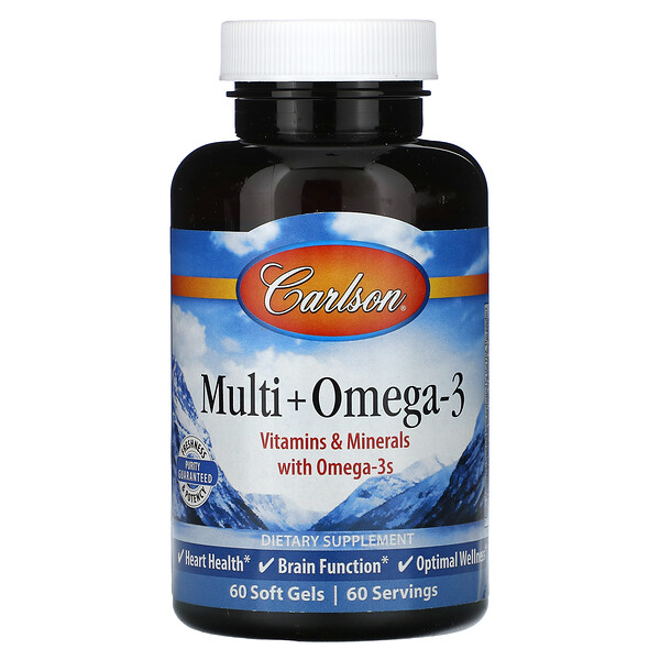 Мульти + Омега-3, 60 мягких таблеток Carlson