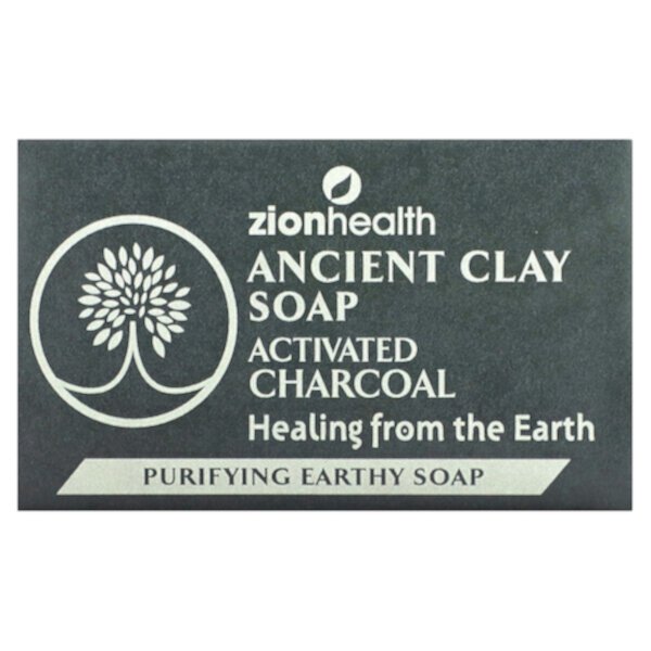 Мыло Ancient Clay, активированный уголь, 6 унций (170 г) Zion Health
