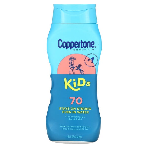 Kids, Солнцезащитный лосьон, SPF 70, 8 жидких унций (237 мл) Coppertone