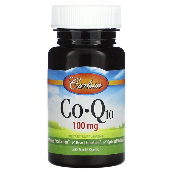 Co-Q10, 100 мг, 30 мягких таблеток Carlson