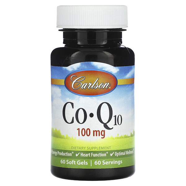 CoQ10, 100 мг, 60 мягких таблеток Carlson