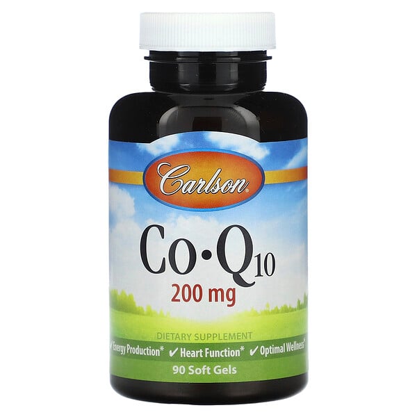 CoQ10, 200 мг, 90 мягких таблеток Carlson