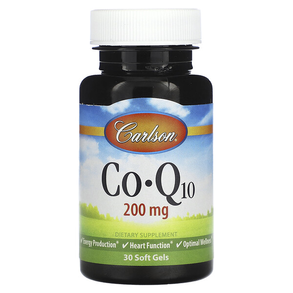 Co-Q10, 200 мг, 30 мягких таблеток Carlson