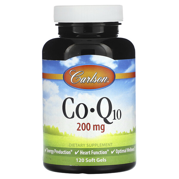 Co-Q10, 200 мг, 120 мягких таблеток Carlson