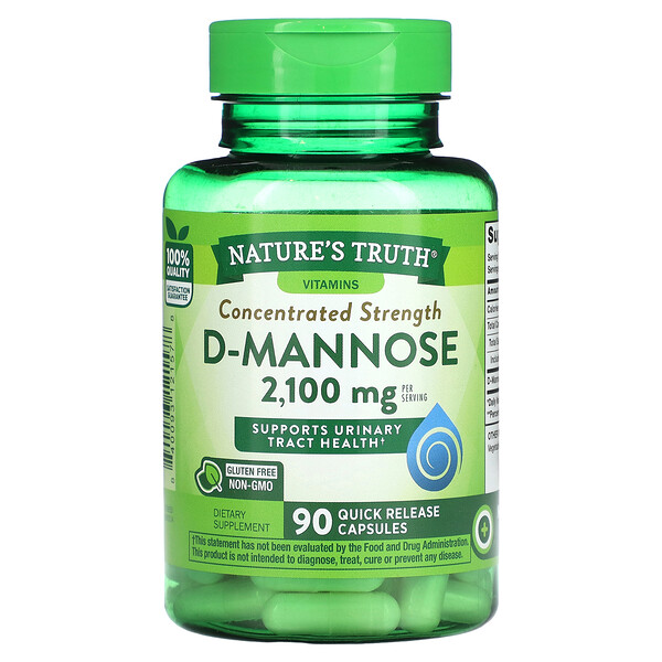 Concentrated Strength, D-Mannose, 700 mg, 90 Quick Release Capsules Nature's Truth