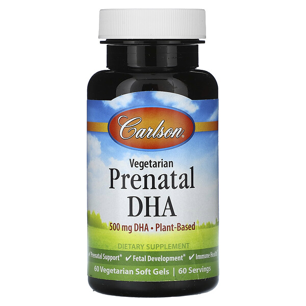 Вегетарианский пренатальный DHA - 500 мг - 60 вегетарианских мягких капсул - Carlson Carlson