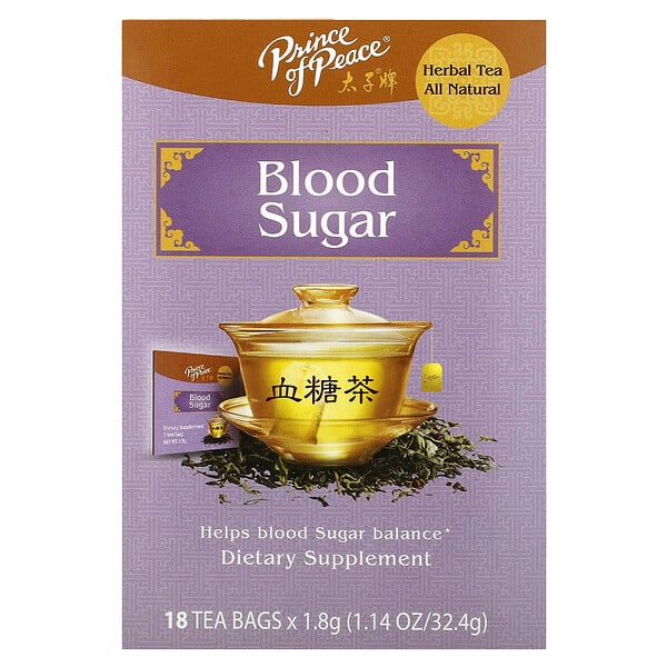 Herbal Tea, Blood Sugar, 18 Tea Bags, 1.14 oz (32.4 g) Prince of Peace