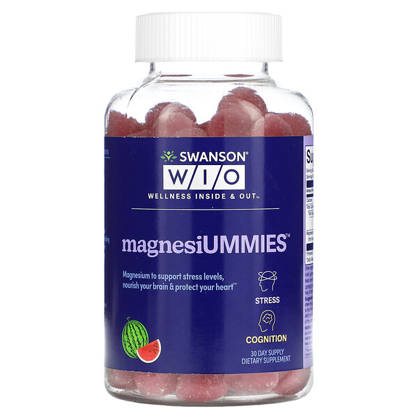 MagnesiUMMIES, Арбуз, 120 жевательных конфет Swanson WIO