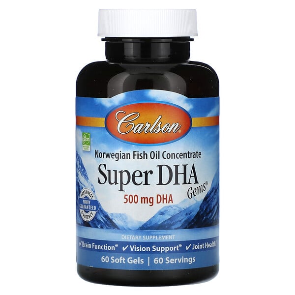 Super DHA Gems, 500 mg, 60 Soft Gels Carlson