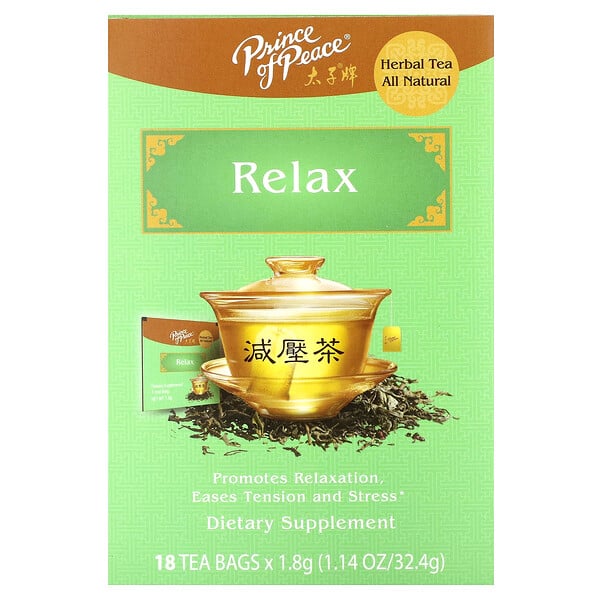 Herbal Tea, Relax, 18 Tea Bags, 1.14 oz (32.4 g) Prince of Peace