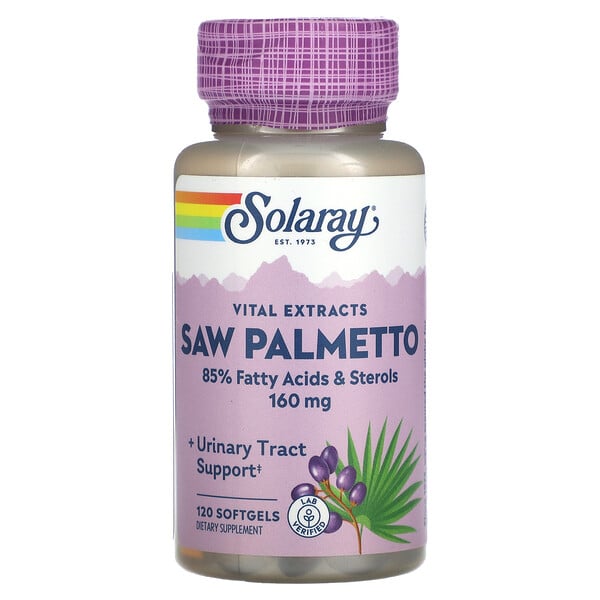 Vital Extracts, пальма сереноа, 160 мг, 120 мягких таблеток Solaray