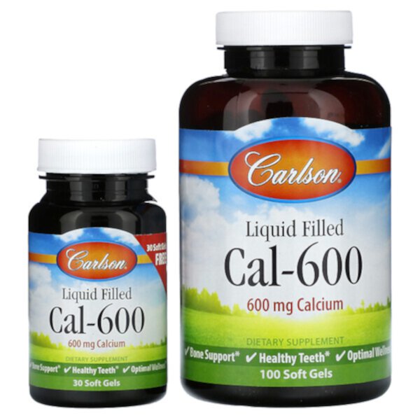 Кальций Cal-600 - 600 мг - 130 мягких капсул - Carlson Carlson