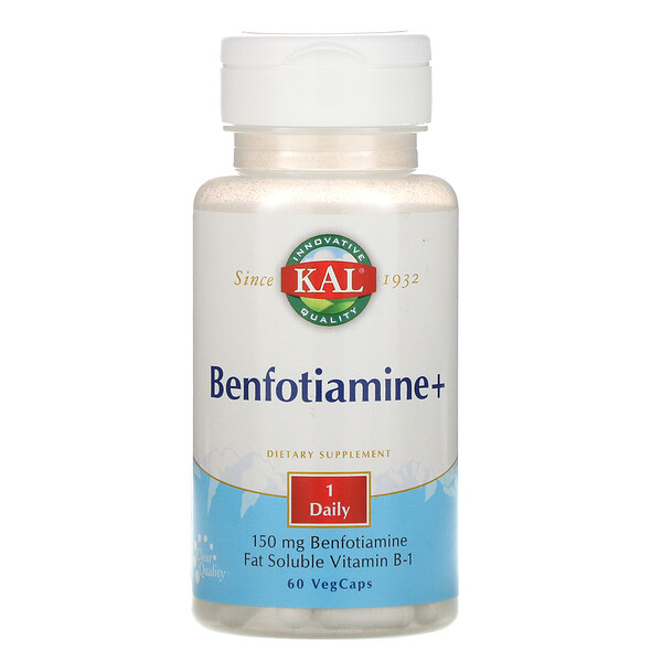 Benfotiamine+ - 150 мг - 60 растительных капсул - KAL KAL