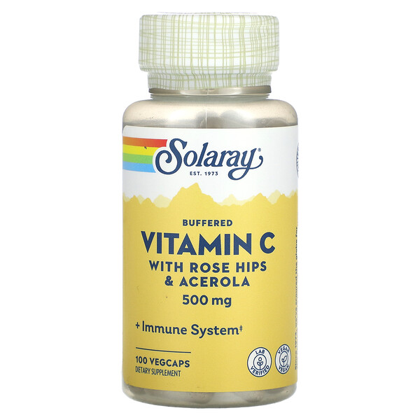Буферизированный Витамин С, 500 мг, 100 капсул - Solaray Solaray