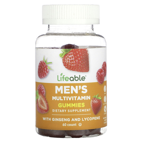 Men's Mutivitamin Gummies (Жевательные конфеты), Berry, 60 Gummies Lifeable