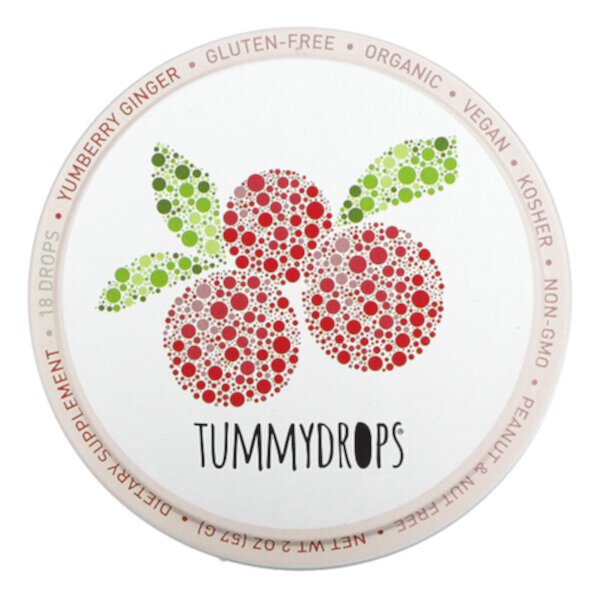 Имбирные капли Yumberry, 18 капель, 2 унции (57 г) Tummydrops