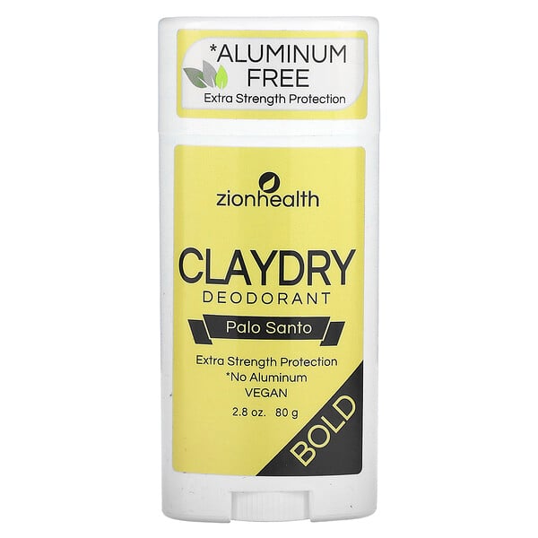 Claydry Deodorant, Bold, Palo Santo , 2.8 oz (80 g) Zion Health