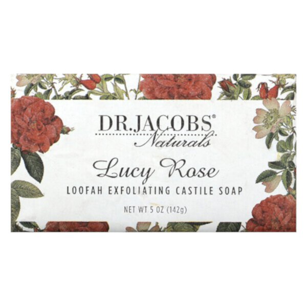 Отшелушивающее кастильское мыло Loofah, Lucy Rose, 5 унций (142 г) Dr. Jacobs Naturals