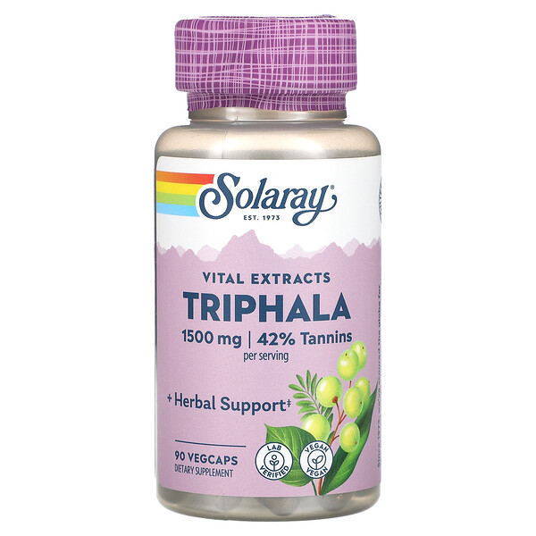 Vital Extract, Triphala, 500 mg, 90 VegCaps Solaray