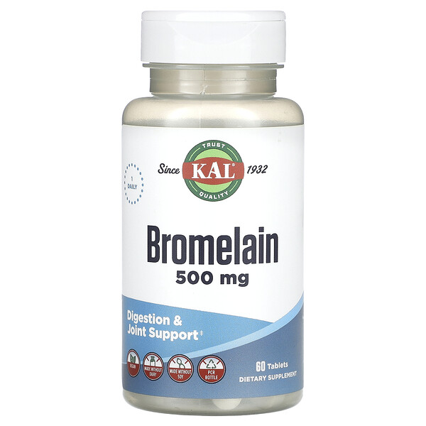 Бромелаин - 500 мг - 60 таблеток - KAL KAL
