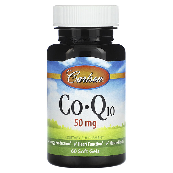 CoQ10, 50 мг, 60 мягких таблеток Carlson