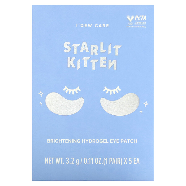 Starlit Kitten, Осветляющие гидрогелевые патчи для глаз, 5 пар по 0,11 унции (3,2 г) каждая I Dew Care
