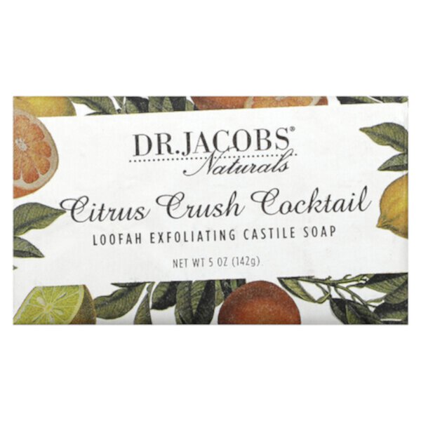 Loofah Exfoliating Castile Bar Soap, Citrus Crush Cocktail, 5 oz (142 g) Dr. Jacobs Naturals