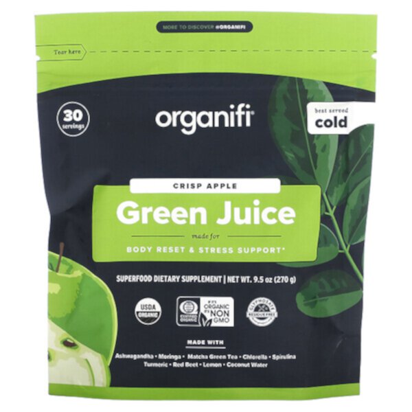 Green Juice, хрустящее яблоко, 9,5 унций (270 г) Organifi