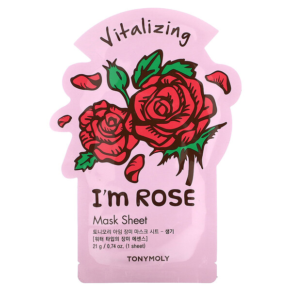 I'm Rose, Тканевая маска Vitalizing Beauty, 1 тканевая маска, 0,74 унции (21 г) TONYMOLY