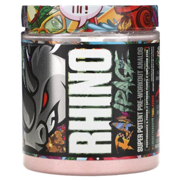 Rhino Rampage, Сверхмощный аналог перед тренировкой, фруктовый пунш Fuhgettaboutit, 7,4 унции (210 г) MuscleSport