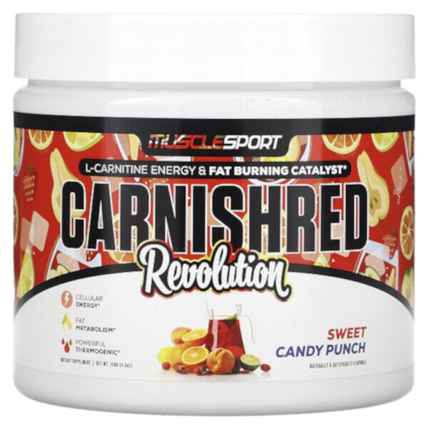 Carnishred Revolution, Сладкий конфетный пунш, 4,3 унции (120 г) MuscleSport