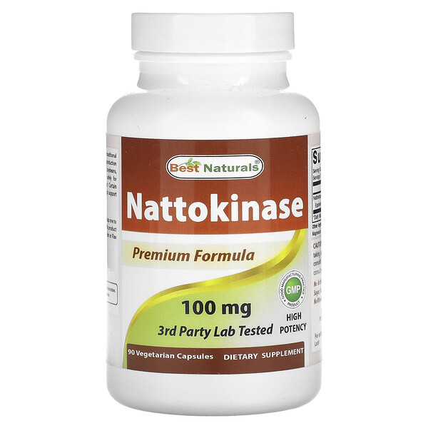 Nattokinase - 100 мг - 90 вегетарианских капсул - Best Naturals Best Naturals