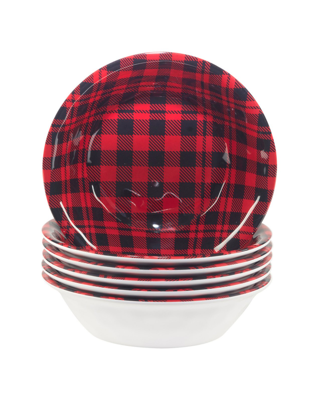 Набор из 6 универсальных чаш Buffalo Plaid (11 дюймов) Certified International