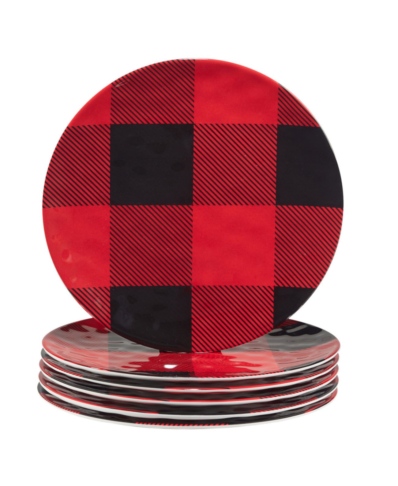 Набор из 6 обеденных тарелок в клетку Buffalo Plaid шириной 11 дюймов Certified International