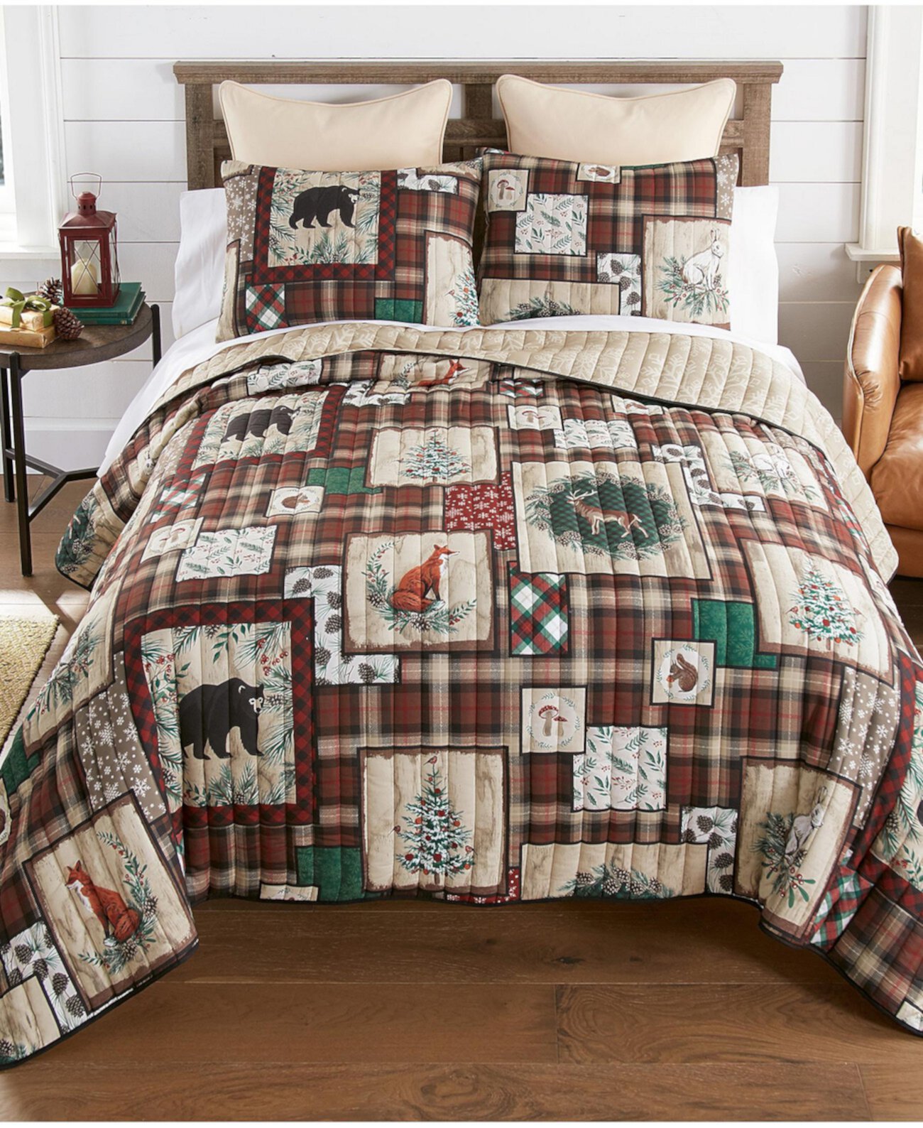 Комплект двусторонних одеял Woodland Holiday из 3 предметов, размер King Donna Sharp